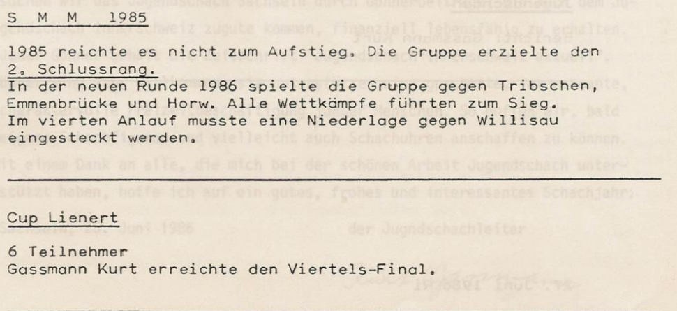 1985 86 sonstige turniere